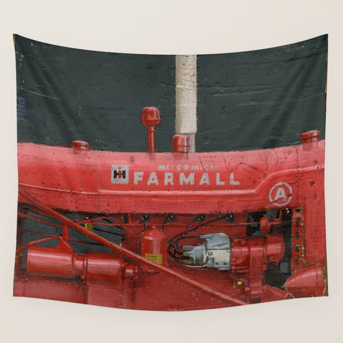 vintage IH farmall tractor series A Wall Tapestry Gallery Image 4