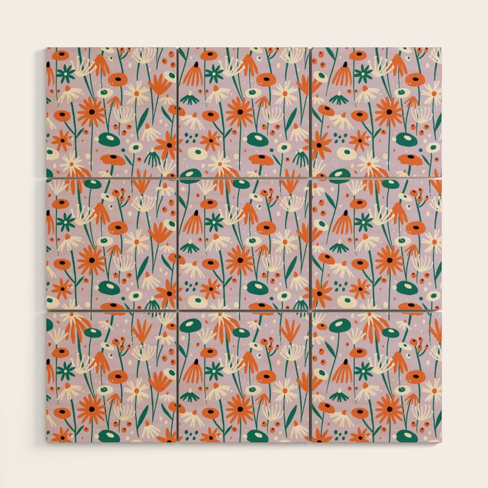 Lilac Wildflower Collection Wood Wall Art Gallery Image 1