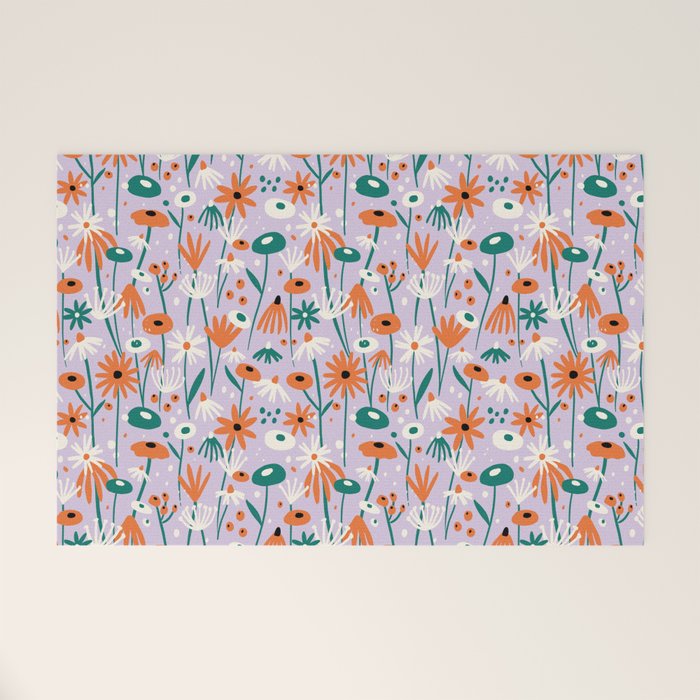 Lilac Wildflower Collection Welcome Mat Gallery Image 1