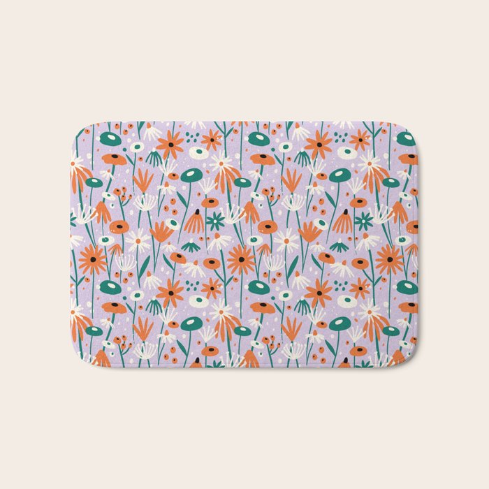 Lilac Wildflower Collection Bath Mat Gallery Image 1