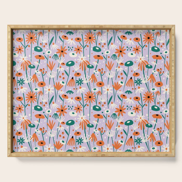 Lilac Wildflower Collection Serving Tray Gallery Image 1