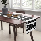 Woodcut Birches Black Table Runner Gallery Image 2