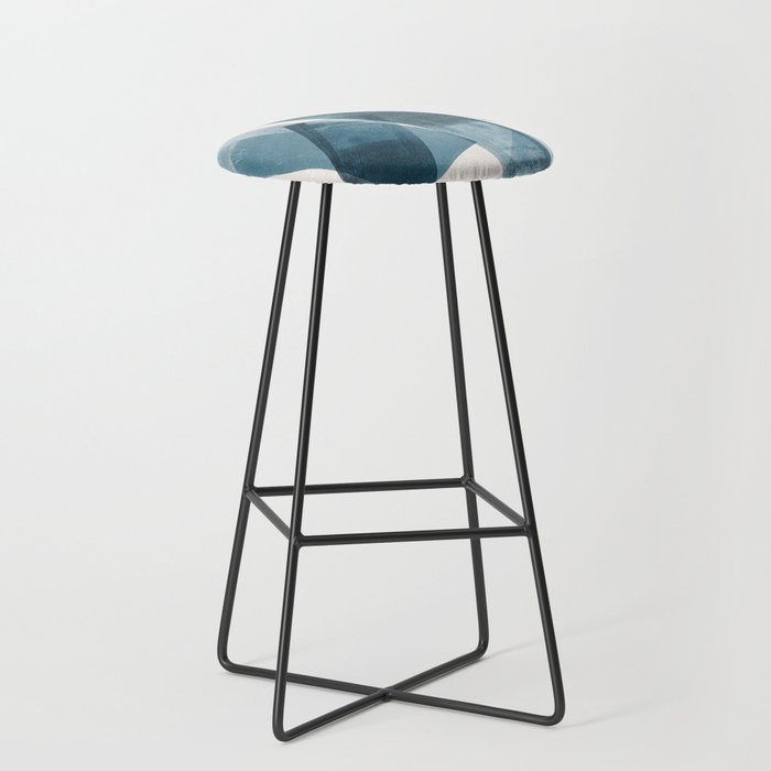 Rectangular Shapes Blue Geometric Abstract Stool Gallery Image 1