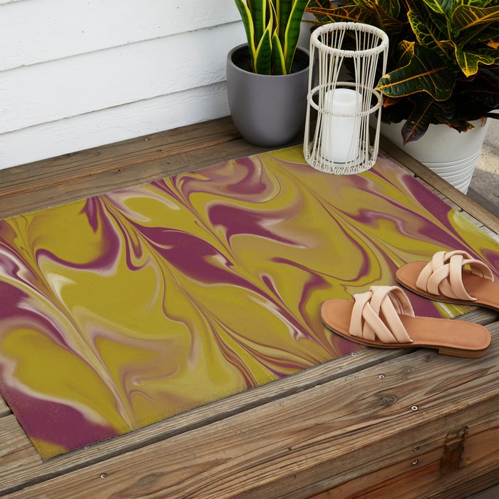 Berry Chartreuse Getgel Marble Outdoor Rug Gallery Image 2