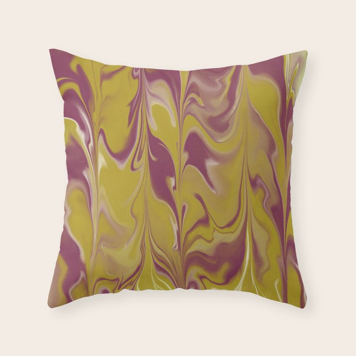 Berry Chartreuse Getgel Marble Throw Pillow Gallery Image 6