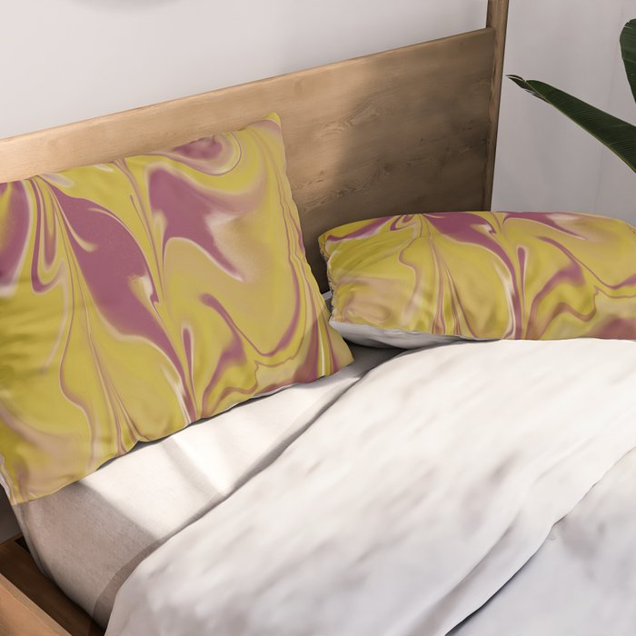 Berry Chartreuse Getgel Marble Pillow Sham Gallery Image 2
