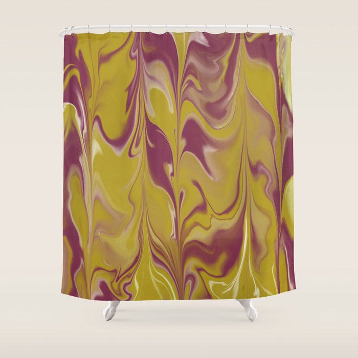 Berry Chartreuse Getgel Marble Shower Curtain Gallery Image 1