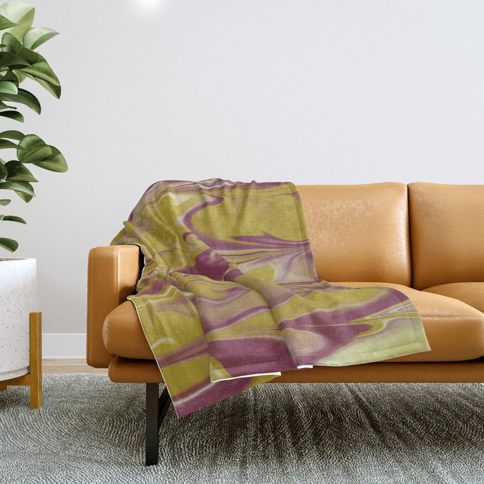 Berry Chartreuse Getgel Marble Throw Blanket Gallery Image 1