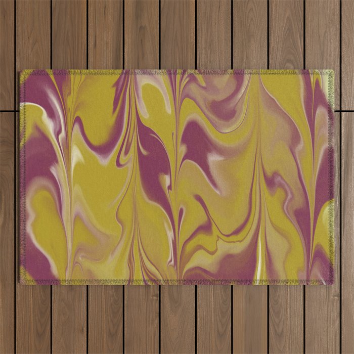 Berry Chartreuse Getgel Marble Outdoor Rug Gallery Image 1