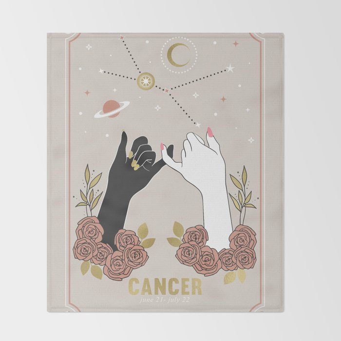 Cancer Zodiac Series Throw Blanket Gallery Image 2