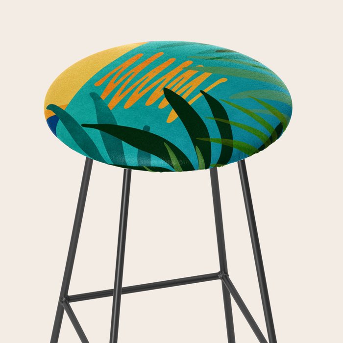 Moon Rise Tropical Landscape Stool Gallery Image 2
