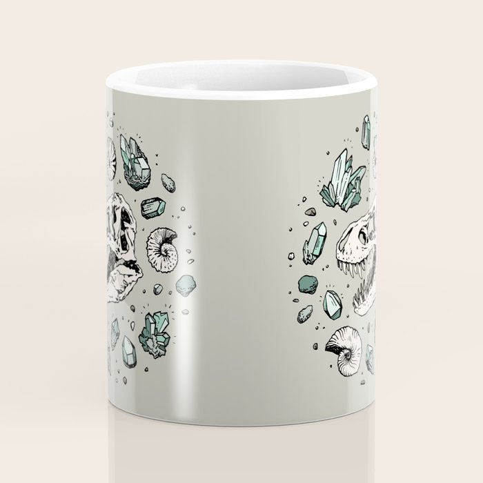 Geo-rex Vortex | Aquamarine | Dinosaur Skull Fossil Art Coffee Mug Gallery Image 4