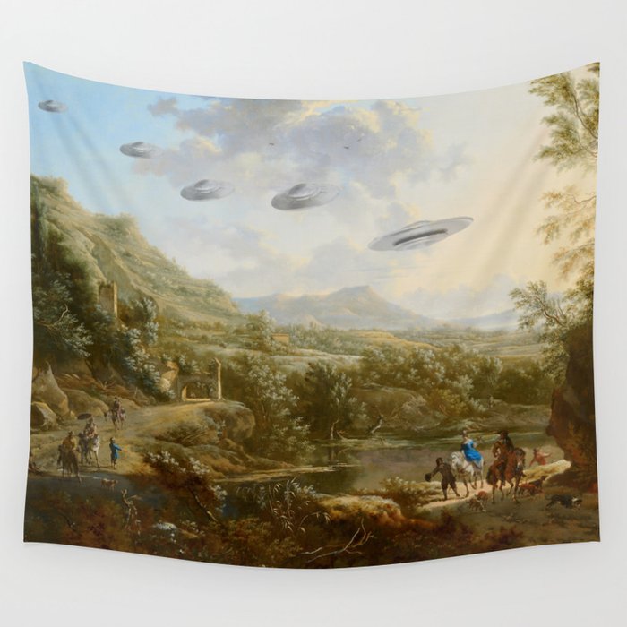 They were here all along / UFO in countryside Wall Tapestry Gallery Image 4