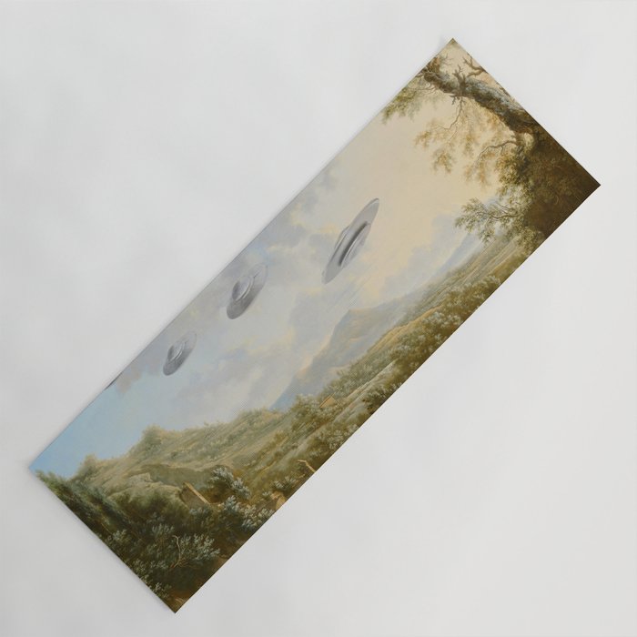 They were here all along / UFO in countryside Yoga Mat Gallery Image 1
