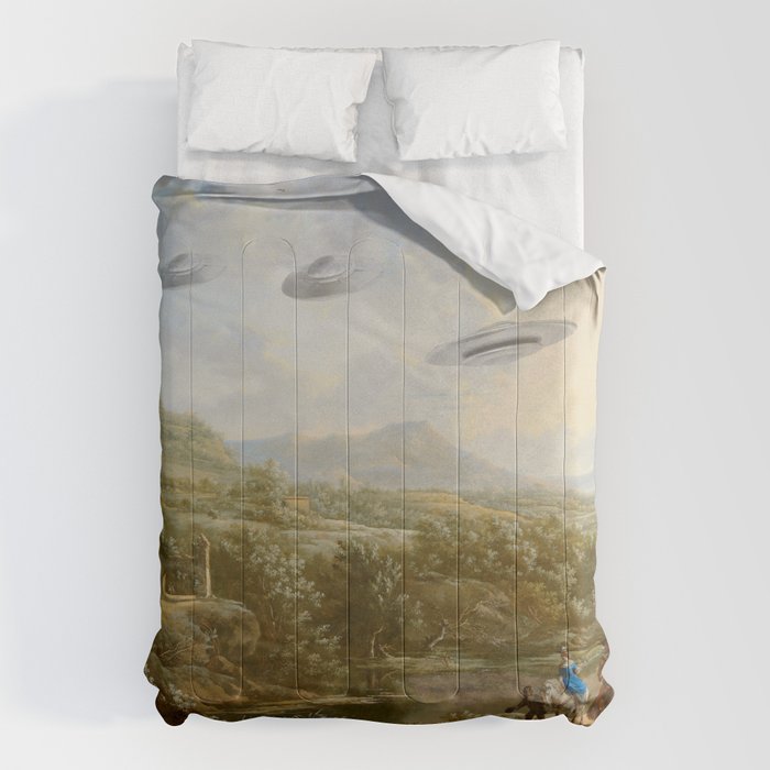 They were here all along / UFO in countryside Comforter Gallery Image 1