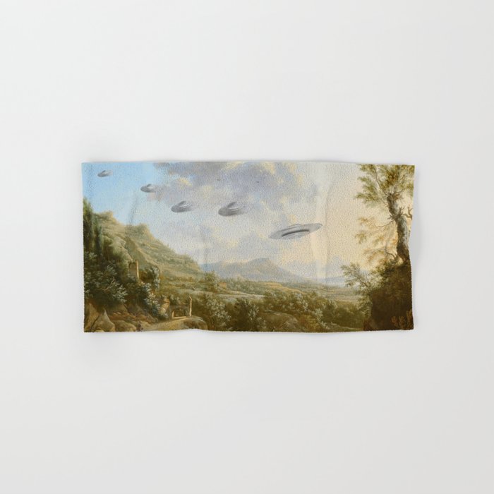 They were here all along / UFO in countryside Bath Towel Gallery Image 1