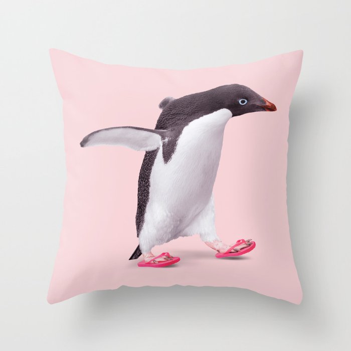 FLIP-FLOP PENGUIN Throw Pillow Gallery Image 6