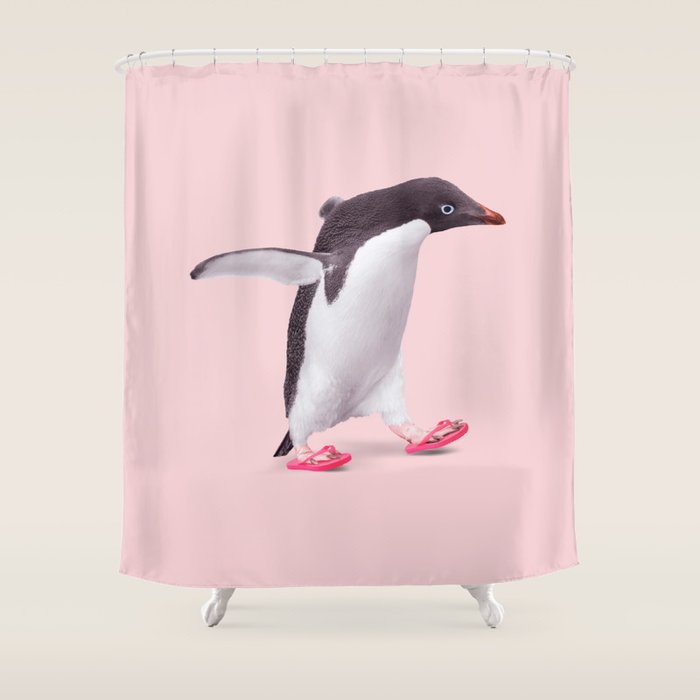 FLIP-FLOP PENGUIN Shower Curtain Gallery Image 1
