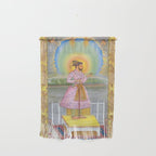 Shah Jahan on a Terrace, Holding a Pendant Set With HisAntique Indian Miniature Painted Illustration Wall Hanging Gallery Image 1