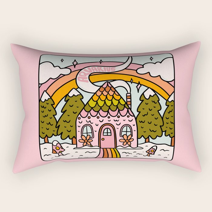 Aquarius Gingerbread House Rectangular Pillow Gallery Image 2
