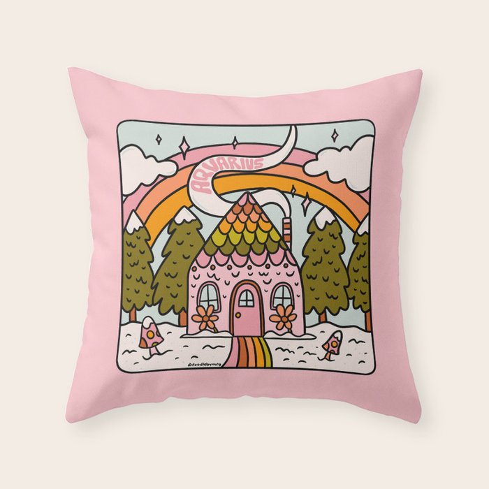 Aquarius Gingerbread House Throw Pillow Gallery Image 6