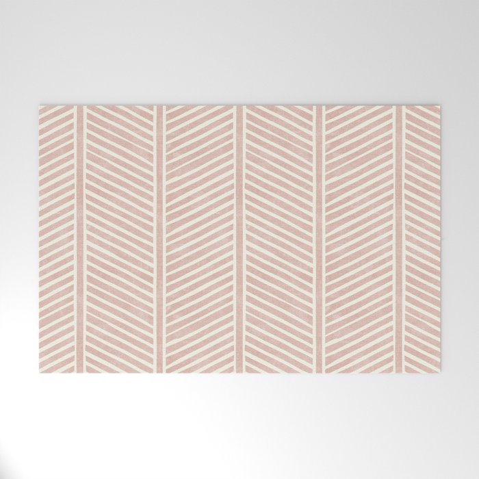 Organic Chevron in Rose Welcome Mat Gallery Image 1