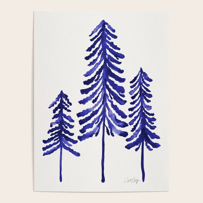 Pine Trees - Navy Poster Gallery Image 4