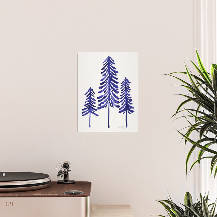 Pine Trees - Navy Poster Gallery Image 2
