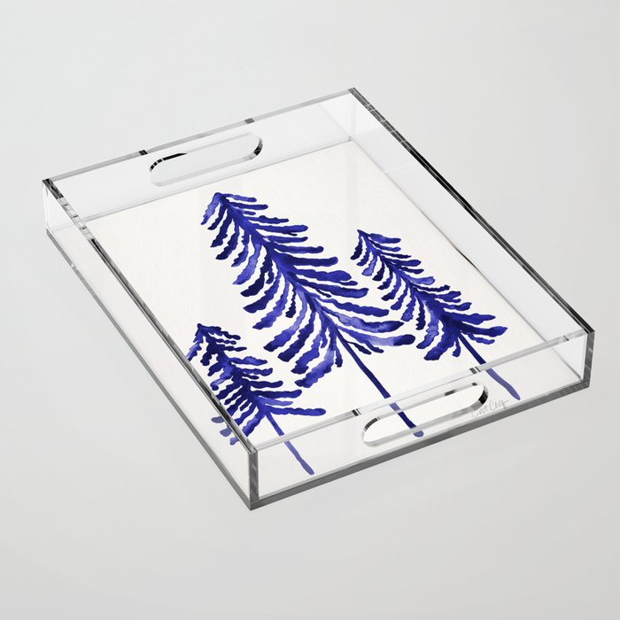Pine Trees - Navy Acrylic Tray Gallery Image 1