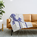 Pine Trees - Navy Throw Blanket Gallery Image 1