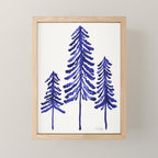 Pine Trees - Navy Mini Art Print Gallery Image 1
