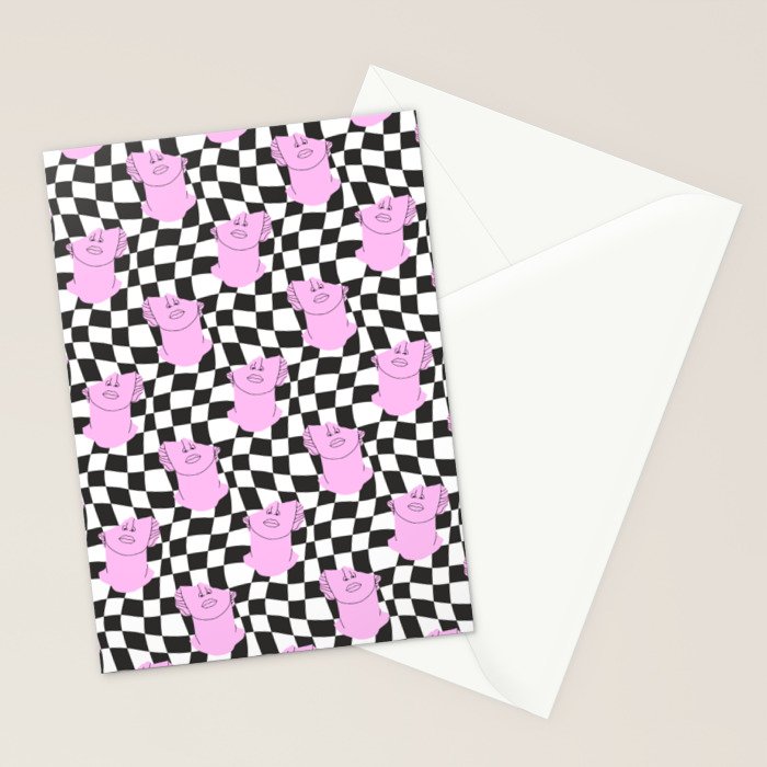 Retro greek statue vaporwave art pattern Stationery Card Gallery Image 2