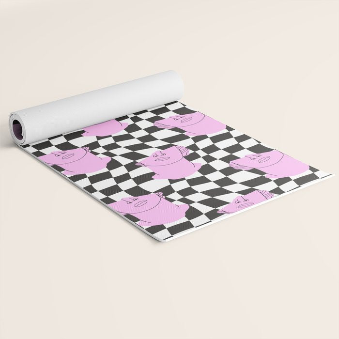 Retro greek statue vaporwave art pattern Yoga Mat Gallery Image 2