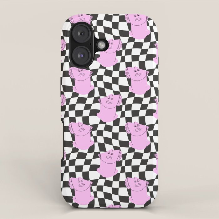 Retro greek statue vaporwave art pattern iPhone Case Gallery Image 1