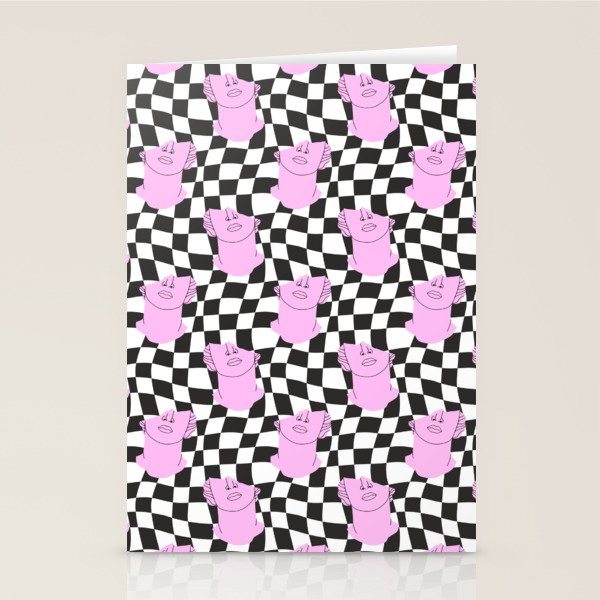 Retro greek statue vaporwave art pattern Stationery Card Gallery Image 1