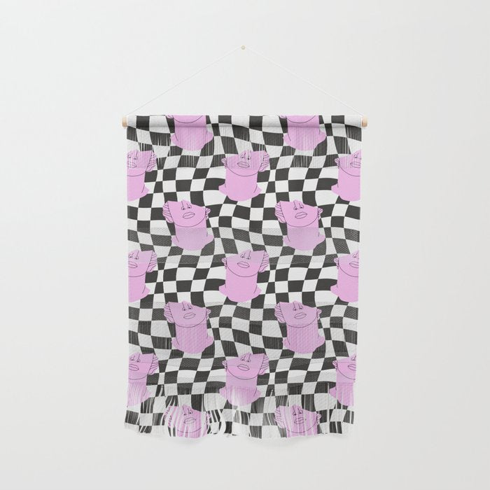Retro greek statue vaporwave art pattern Wall Hanging Gallery Image 1