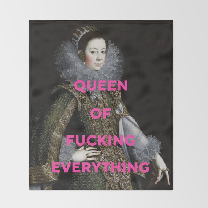Queen of Fucking Everything - Feminist Throw Blanket Gallery Image 2