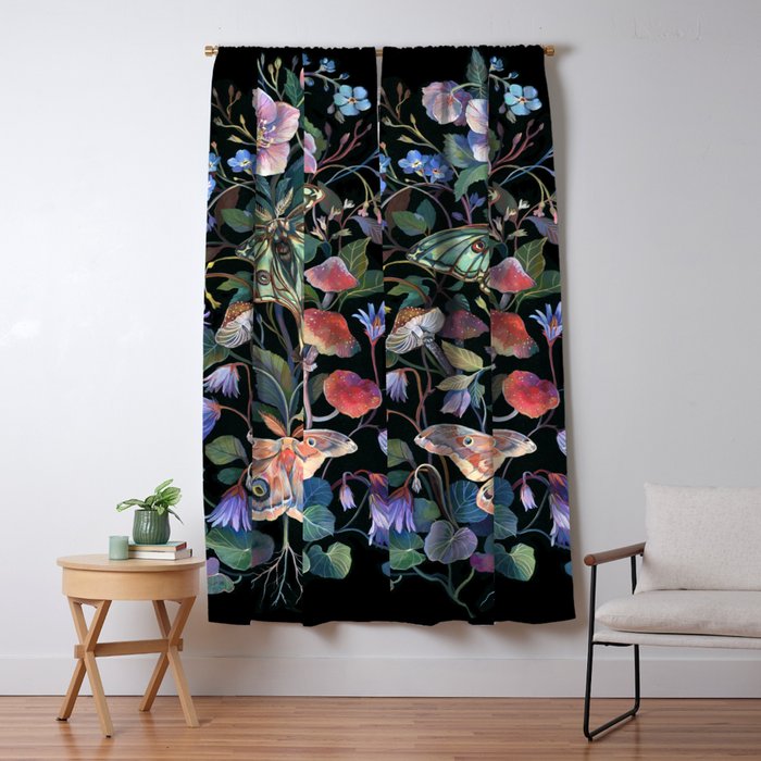 Moon Moth Mushroom Window Curtain Gallery Image 1