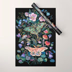 Moon Moth Mushroom Wrapping Paper Gallery Image 1