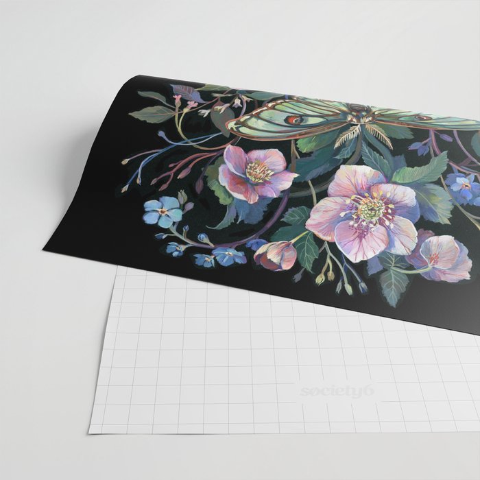 Moon Moth Mushroom Wrapping Paper Gallery Image 2