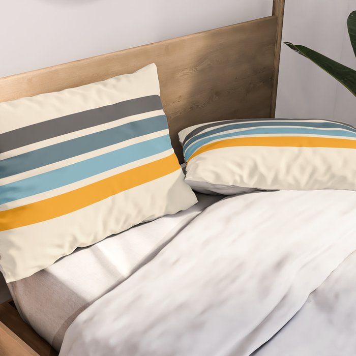 Vintage Retro Stripes Pillow Sham Gallery Image 2