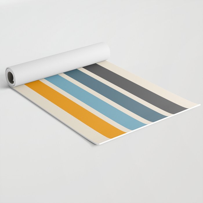 Vintage Retro Stripes Yoga Mat Gallery Image 2