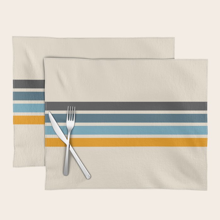 Vintage Retro Stripes Placemat Gallery Image 1