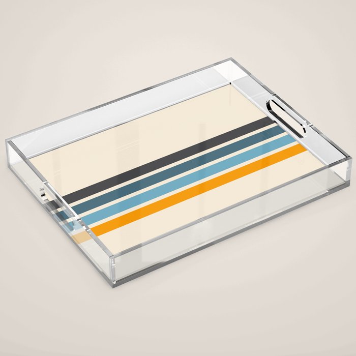 Vintage Retro Stripes Acrylic Tray Gallery Image 1