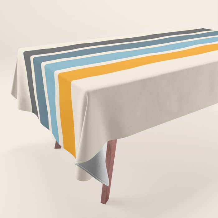 Vintage Retro Stripes Tablecloth Gallery Image 1