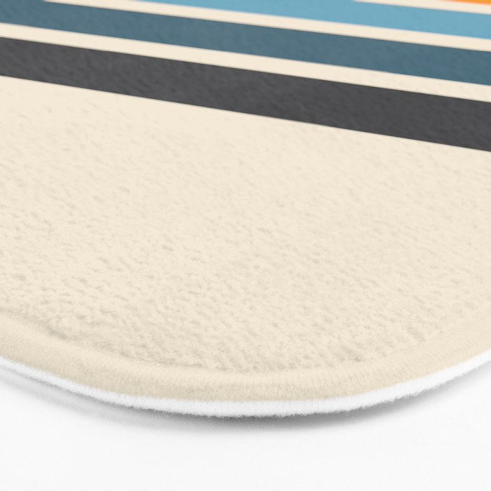 Vintage Retro Stripes Bath Mat Gallery Image 3