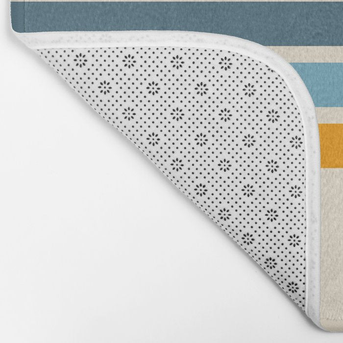 Vintage Retro Stripes Bath Mat Gallery Image 2