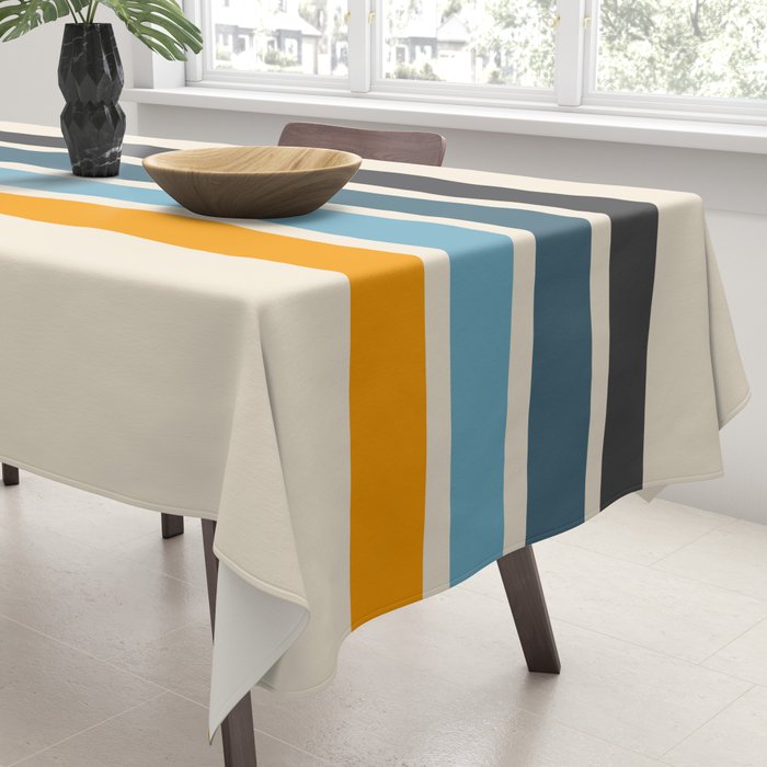 Vintage Retro Stripes Tablecloth Gallery Image 3