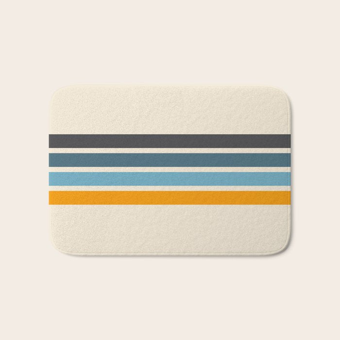 Vintage Retro Stripes Bath Mat Gallery Image 1