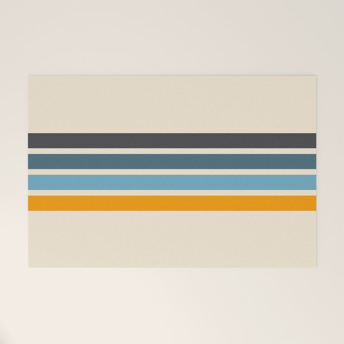 Vintage Retro Stripes Welcome Mat Gallery Image 1